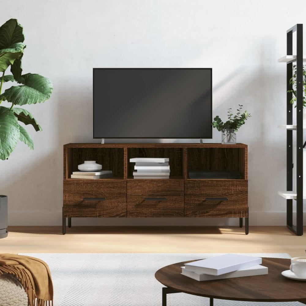 Vidaxl TV skrinka hnedý dub 102x36x50 cm kompozitné drevo
